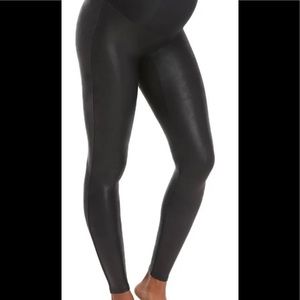 Spanx Mama Faux Leather Maternity Leggings